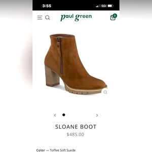 Paul Green SLOANE BOOT lightweight EVA sole outside zipper Size UK 6 fits 8